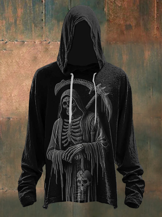 Men's Halloween Grim Reaper Hoodie (No Pockets)