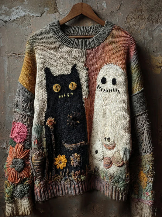 Women's Vintage Animal Print Comfort Casual Sweater