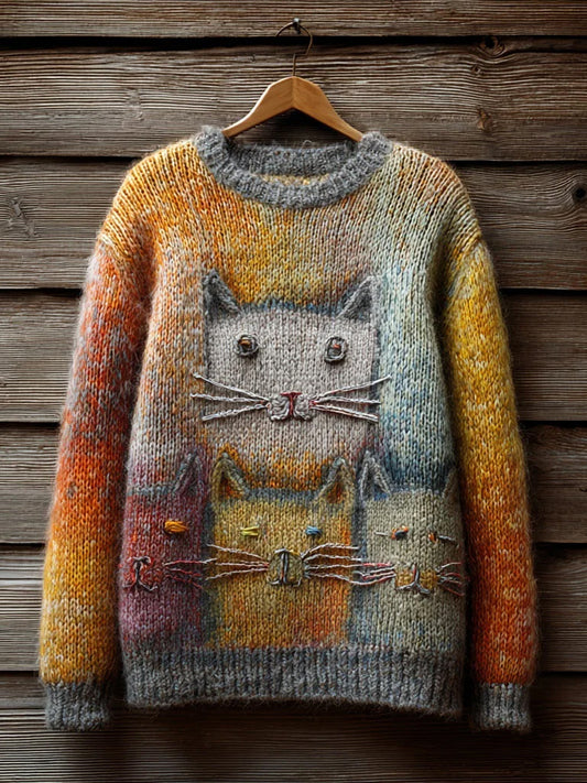 Women's Vintage Animal Print Comfort Casual Sweater