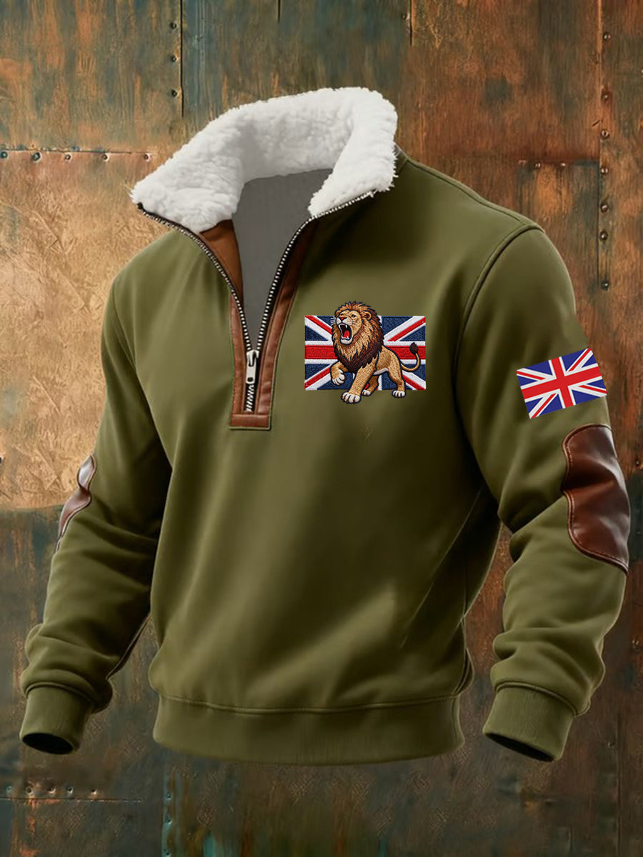 Men's Vintage British Lion Print Sweatshirt