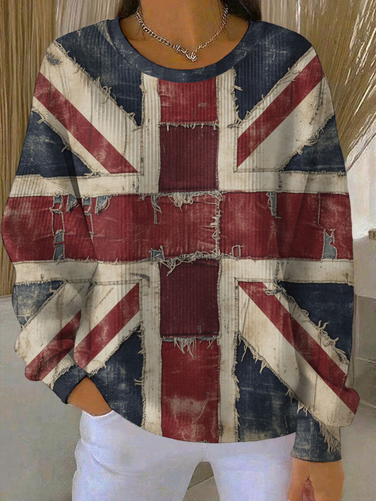 Women's  Union Jack and patchwork style Printed Tops