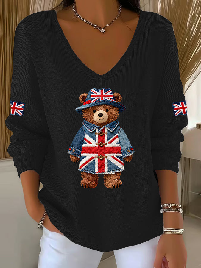 Women's British style Printed Casual Top