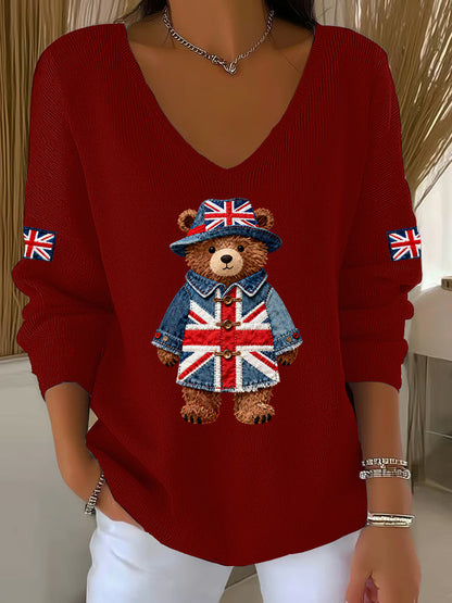 Women's British style Printed Casual Top