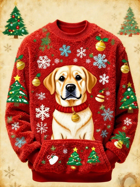 Women's Vintage Christmas Dog Printed Sweatshirt