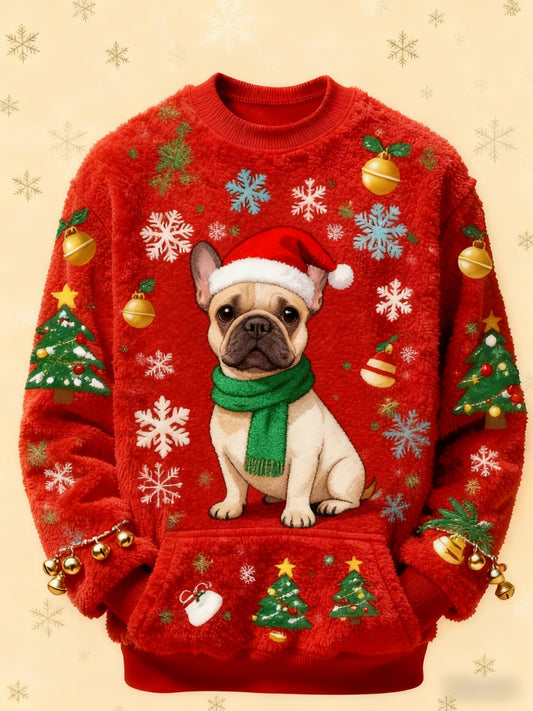 Women's Vintage Christmas Dog Printed Sweatshirt