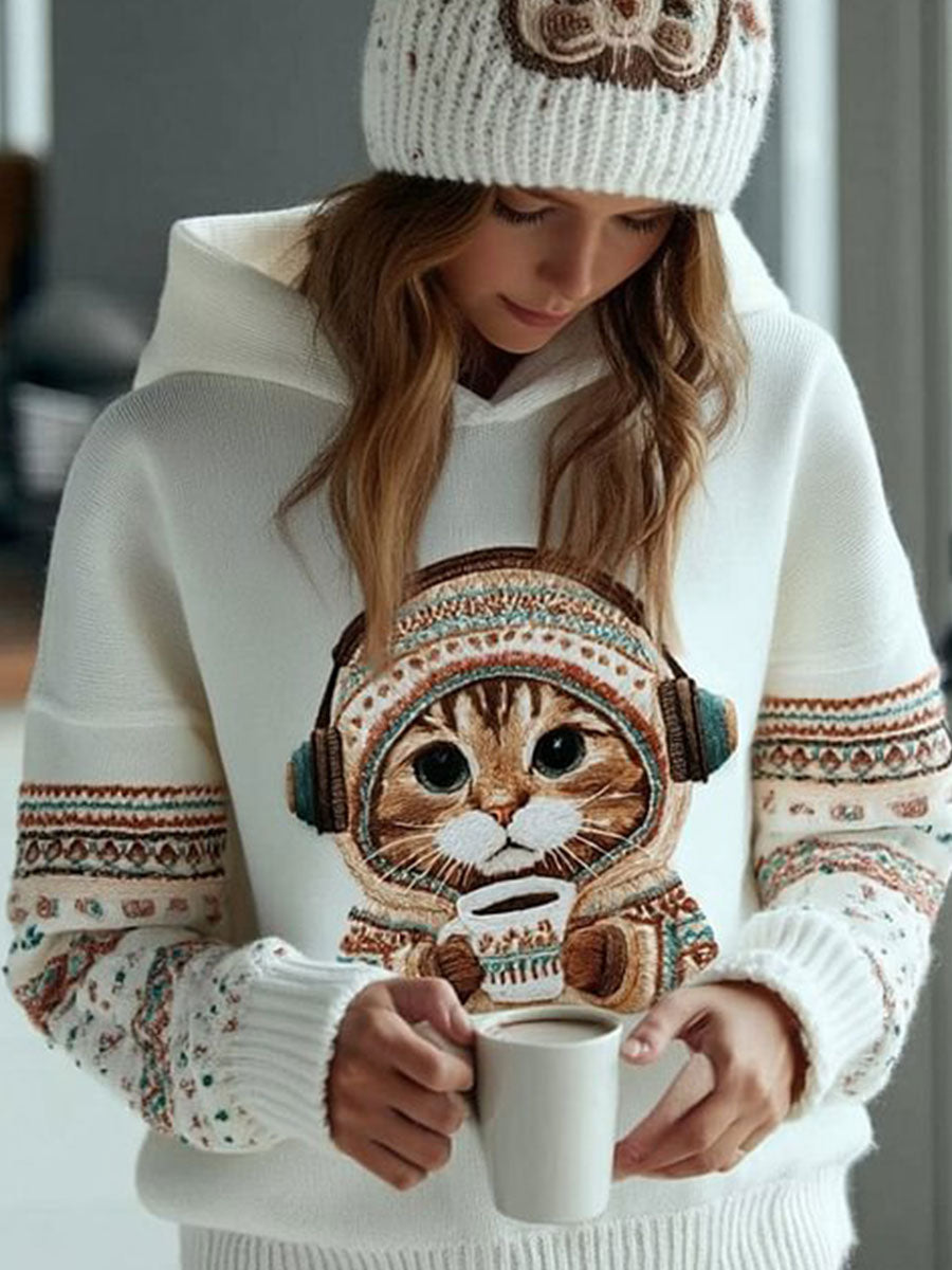 Women's Women's Autumn And Winter Cat Hoodie