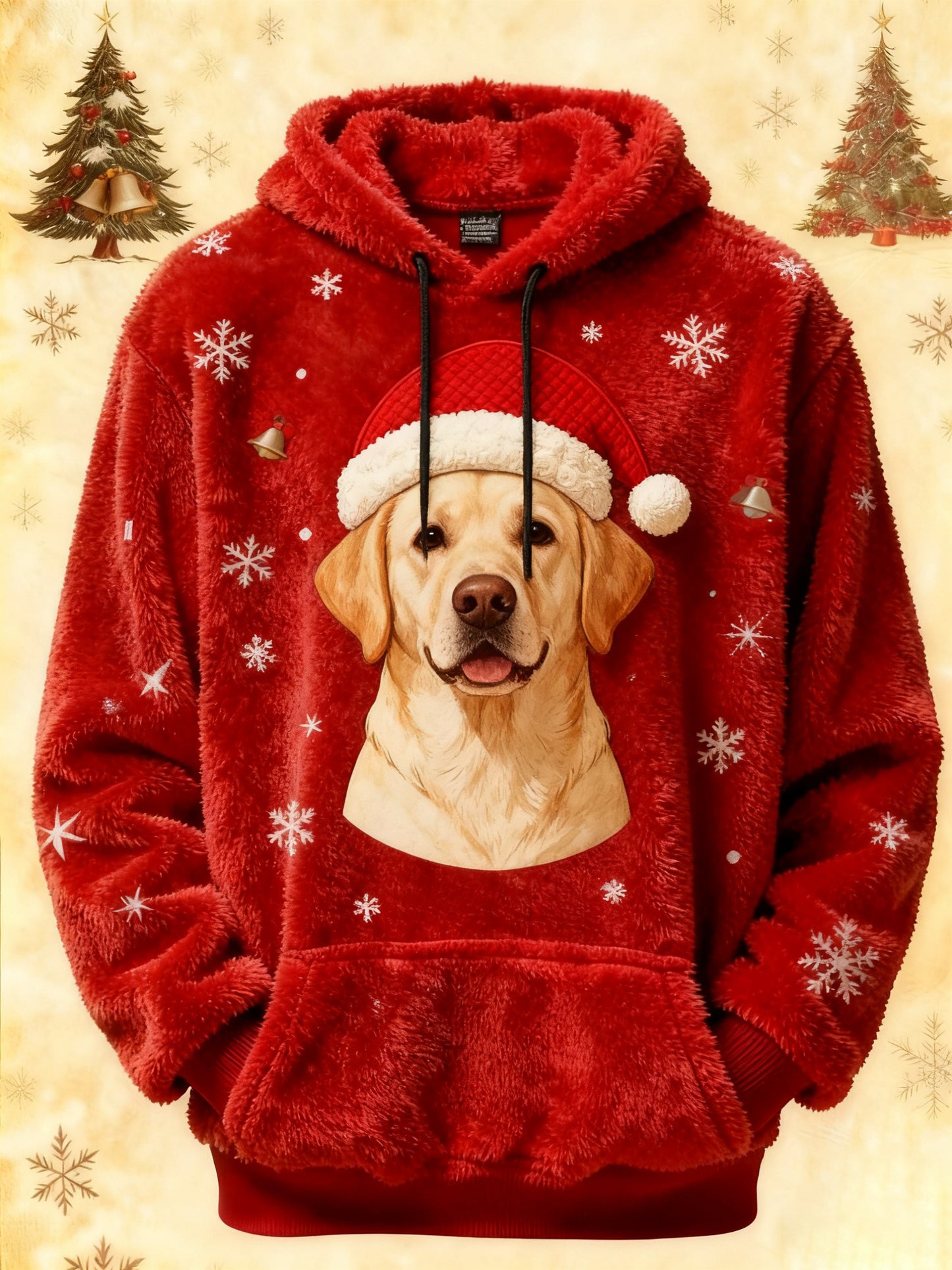 Women's Vintage Christmas Dog Printed Hoodie