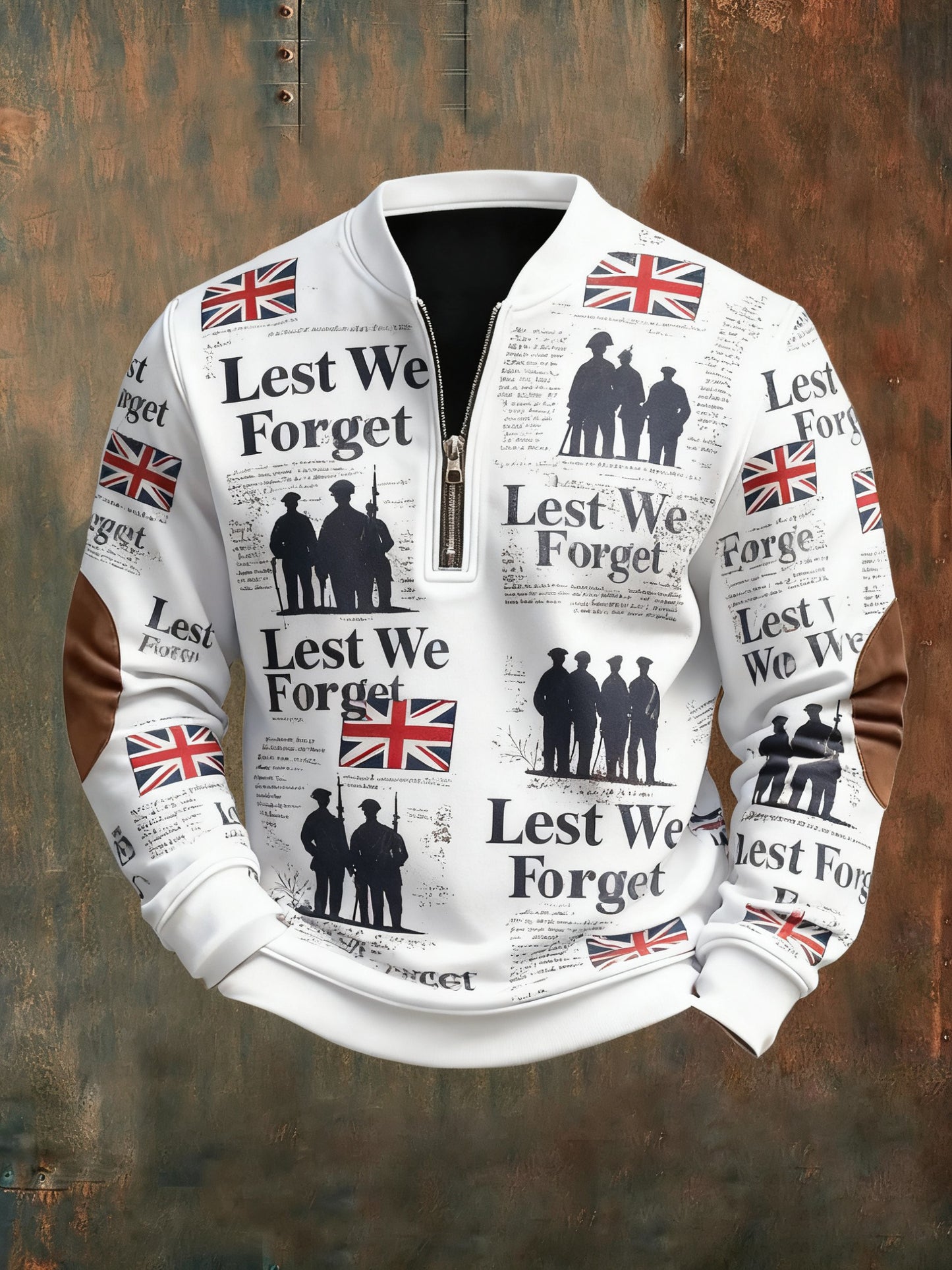 Men's Remembrance Day Lest We Forget Printed Sweatshirt