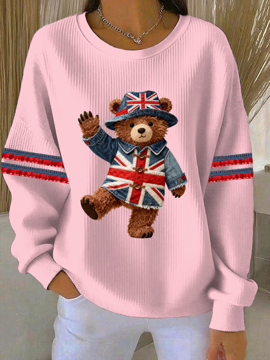 Women's British style  Print Casual Sweatshirt