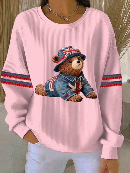 Women's British style  Print Casual Sweatshirt