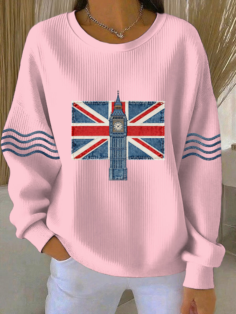 Women's British style  Print Casual Sweatshirt