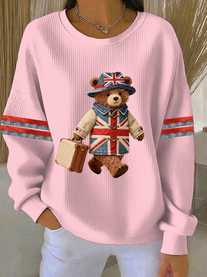 Women's British style  Print Casual Sweatshirt