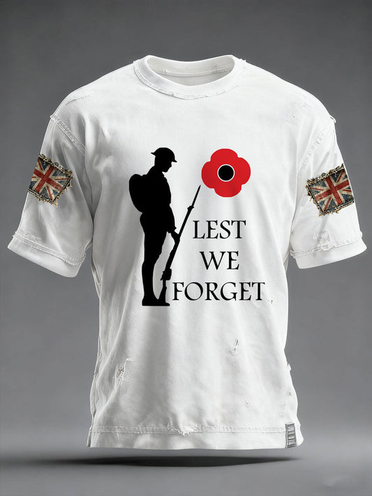 Men's Remembrance Day Lest We Forge Short Sleeves T-shirt