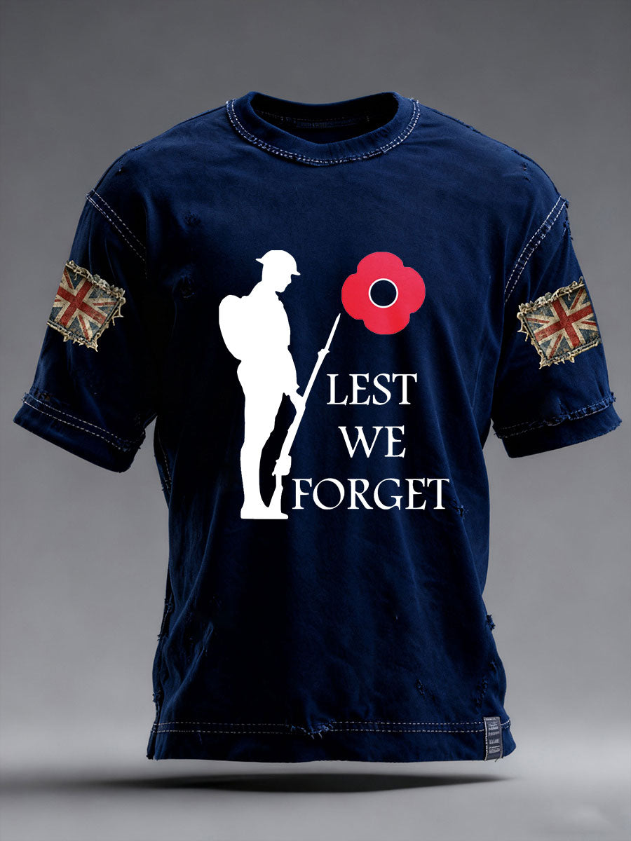 Men's Remembrance Day Lest We Forge Short Sleeves T-shirt