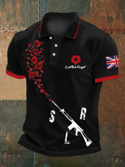 Men's British Remembrance Day polo shirt