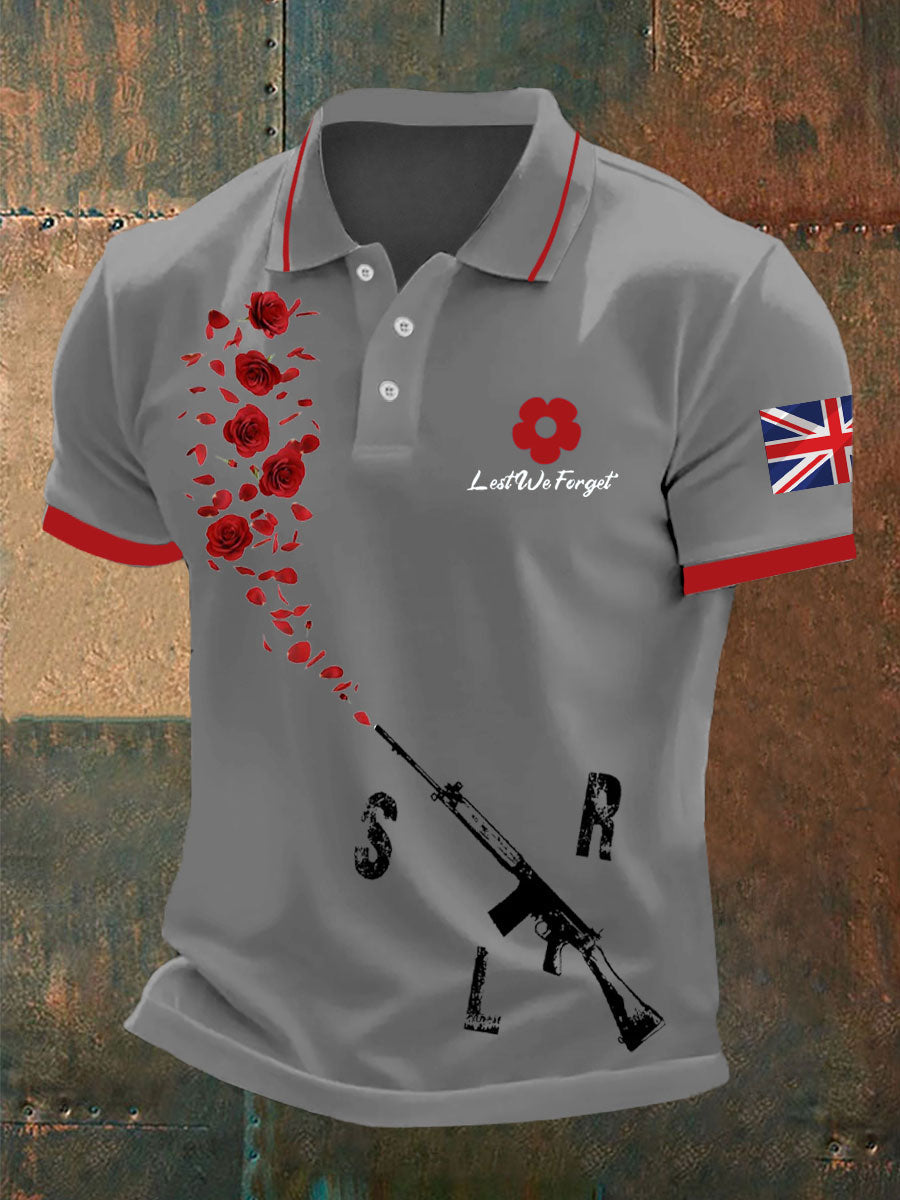 Men's British Remembrance Day polo shirt