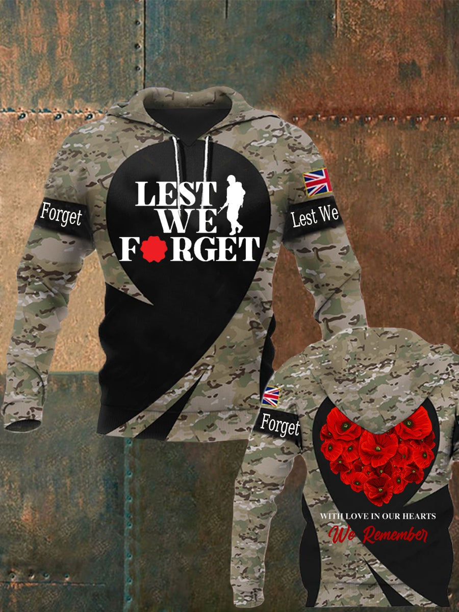 Men's Remembrance Day Lest We Forget Hoodie