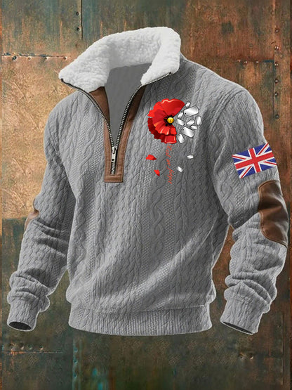 Men's Remembrance Day Lest We Forget Baggy Zip-up Hoodie