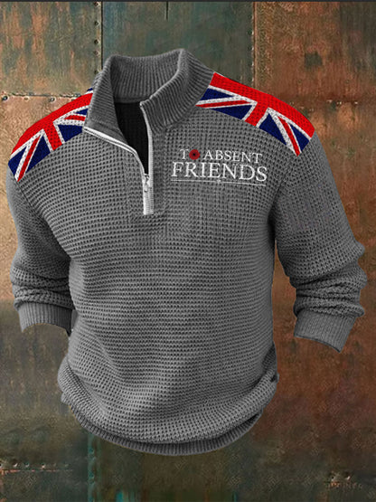Men's Remembrance Day To Absent Friends Zipper Sweater