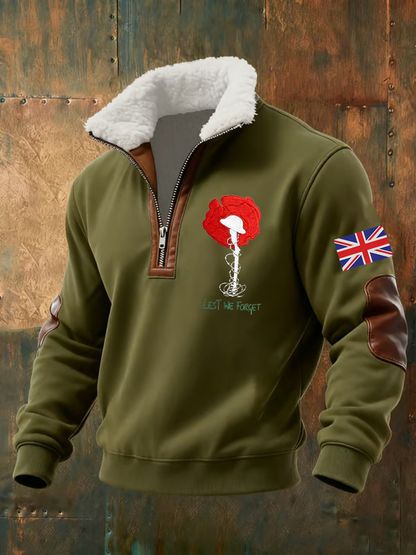 Men's Lest We The Forget baggy zip-up hoodie