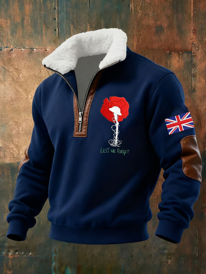 Men's Lest We The Forget baggy zip-up hoodie