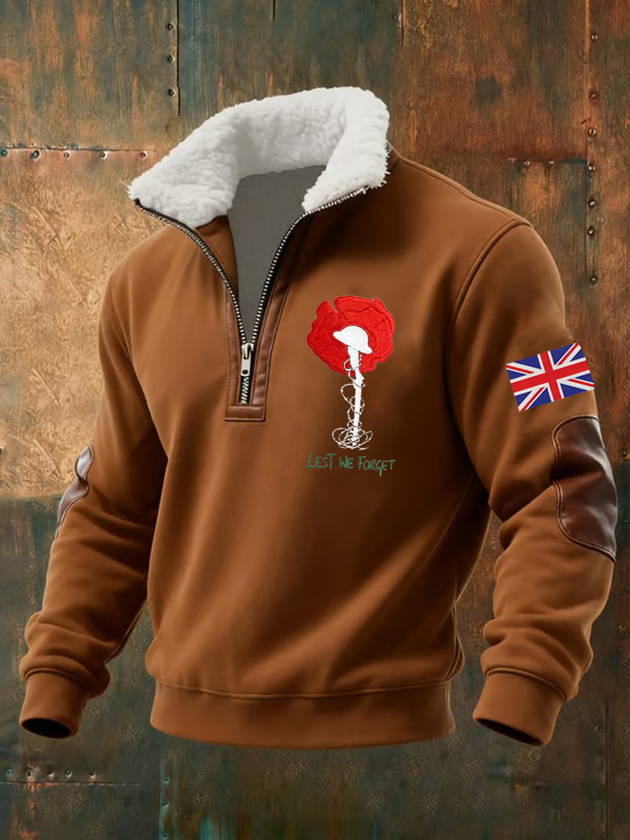 Men's Lest We The Forget baggy zip-up hoodie