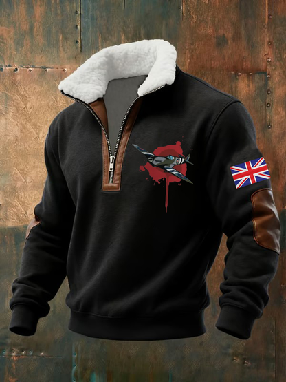 Men's Royal Air Force aircraft baggy zip-up hoodie