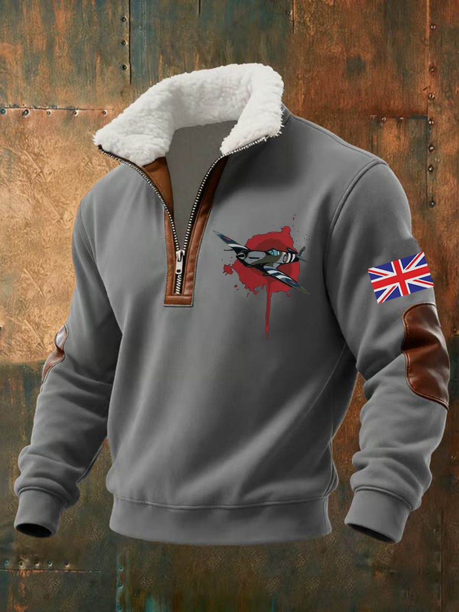 Men's Royal Air Force aircraft baggy zip-up hoodie
