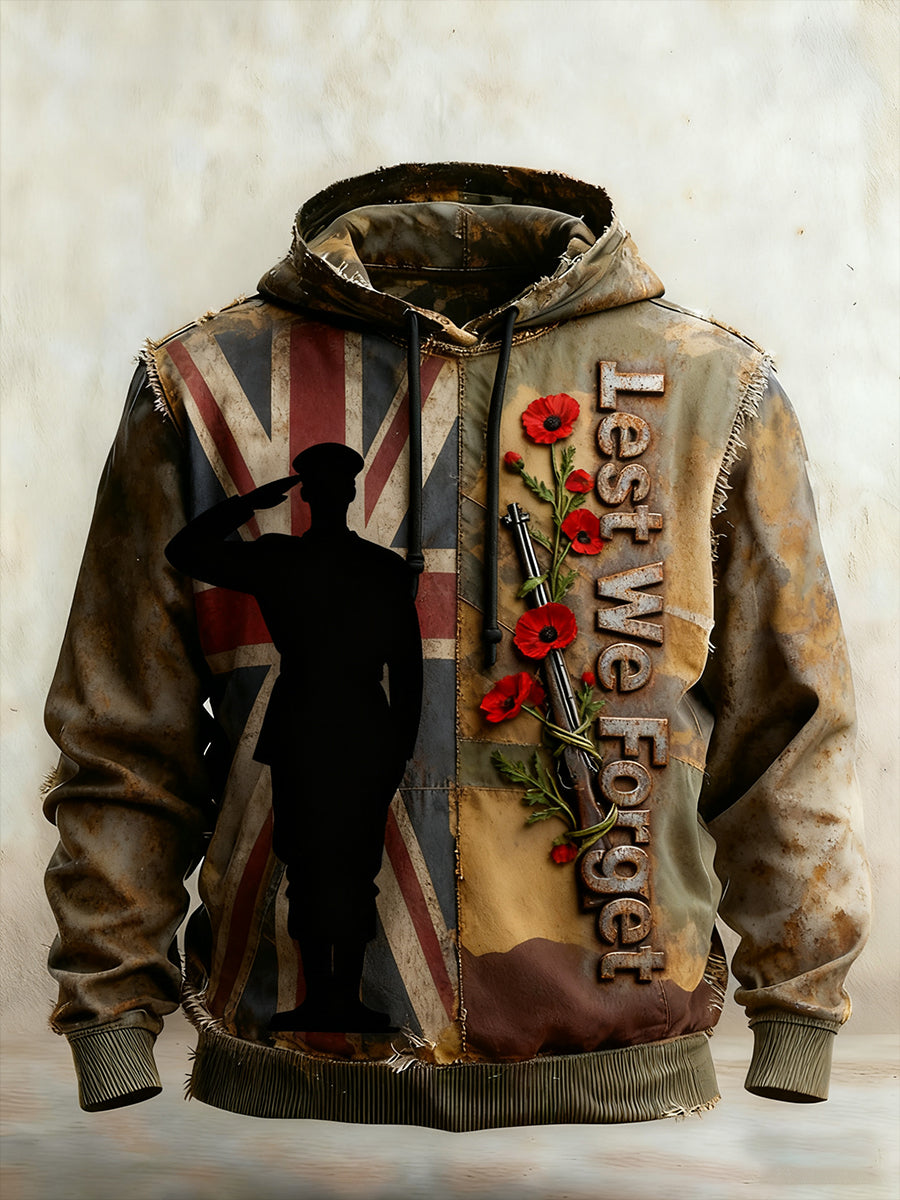 Men's Remembrance Day "Forget Me Not" Poppy Hoodie