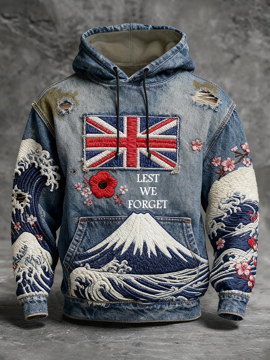 Men's Remembrance Day "Forget Me Not" Poppy Hoodie
