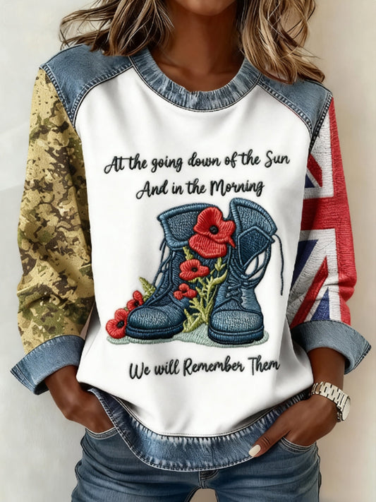 Women's 11th November Remembrance Day LEST WE'S FORGET Poppy Remembrance Sweatshirt