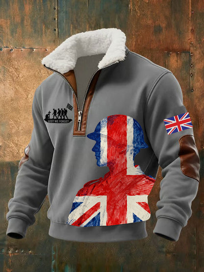 Men's Remembrance Day Lest We Forget Printed Sweatshirt