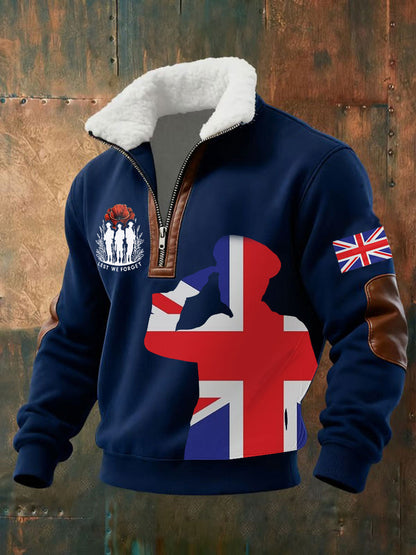 Men's Remembrance Day Lest We Forget Printed Sweatshirt