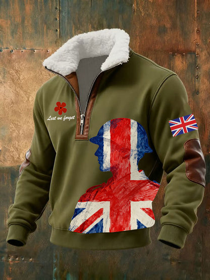 Men's Remembrance Day Lest We Forget Printed Sweatshirt