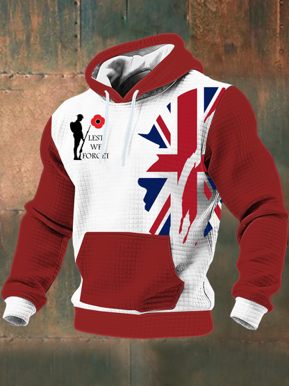 Men's Remembrance Day Lest We Forget  Printed Hoodie
