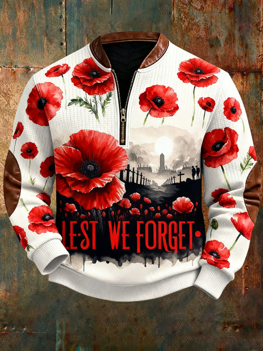 Men's Remembrance Day Lest We Forget Printed Sweatshirt