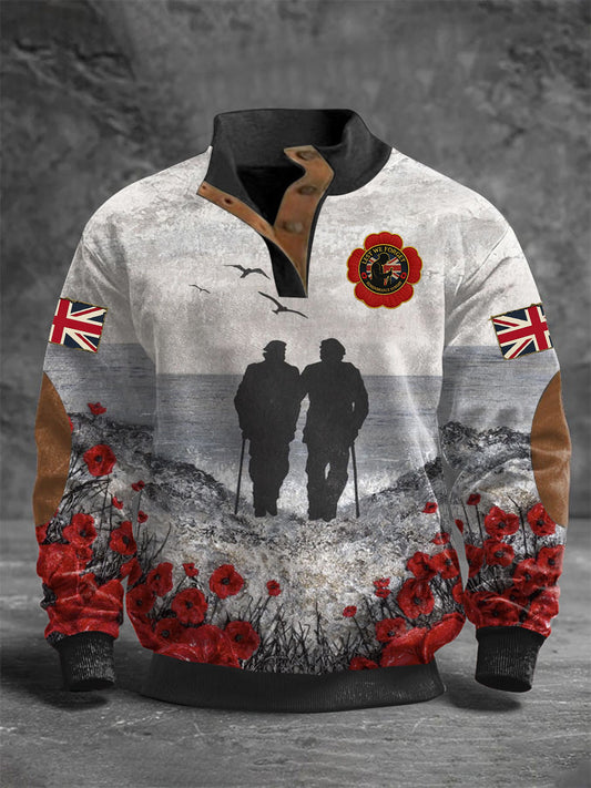 Men's Remembrance Day Lest We Forget Four-button Hoodie