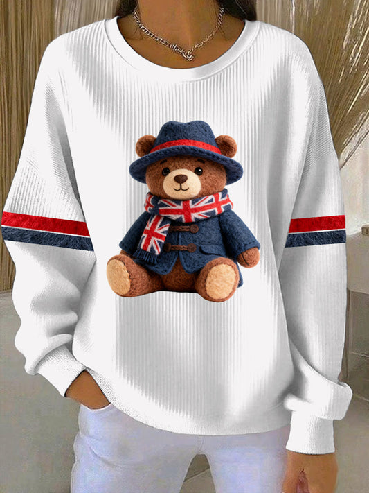 Women's British Style Print Casual Sweatshirt