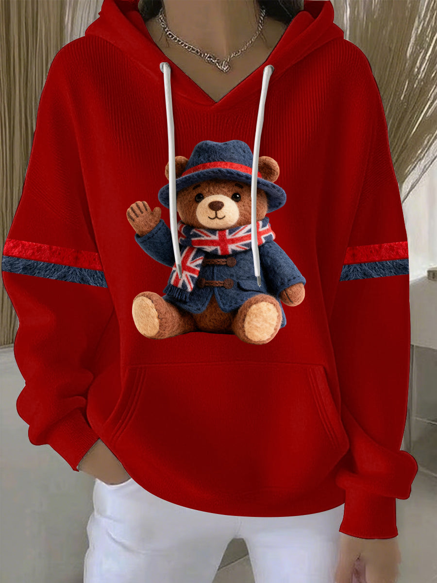 Women's British style Print Casual Hoodie