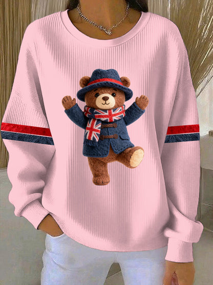 Women's British Style Print Casual Sweatshirt