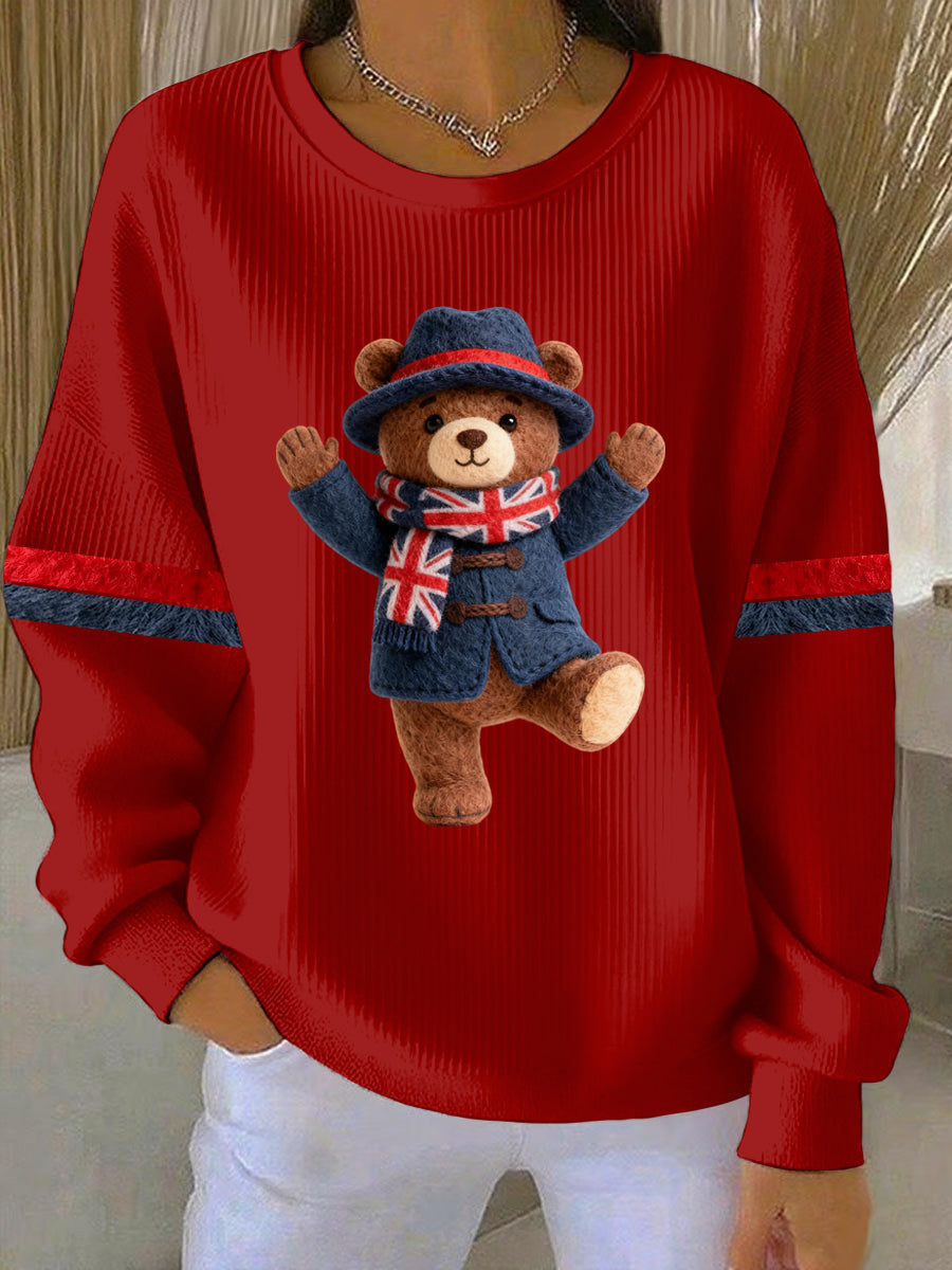 Women's British Style Print Casual Sweatshirt