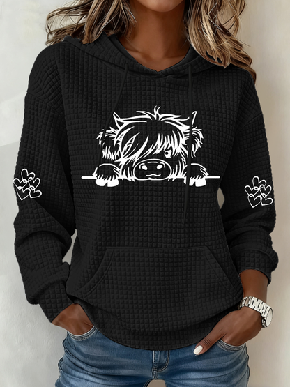 Women's Highland Cow Print Casual Top