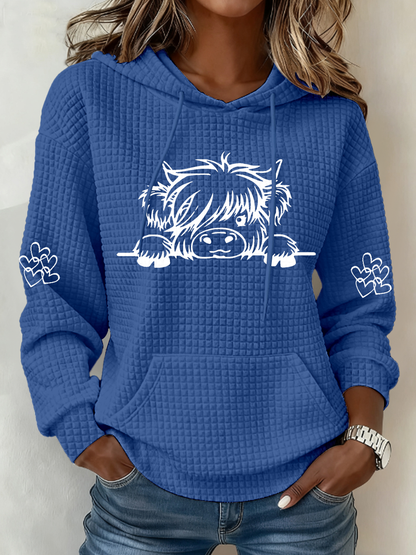 Women's Highland Cow Print Casual Top