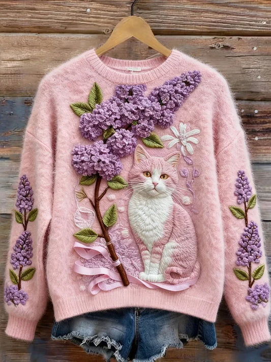 Women's Retro Animal Art Print Comfortable Flannel Sweatshirt