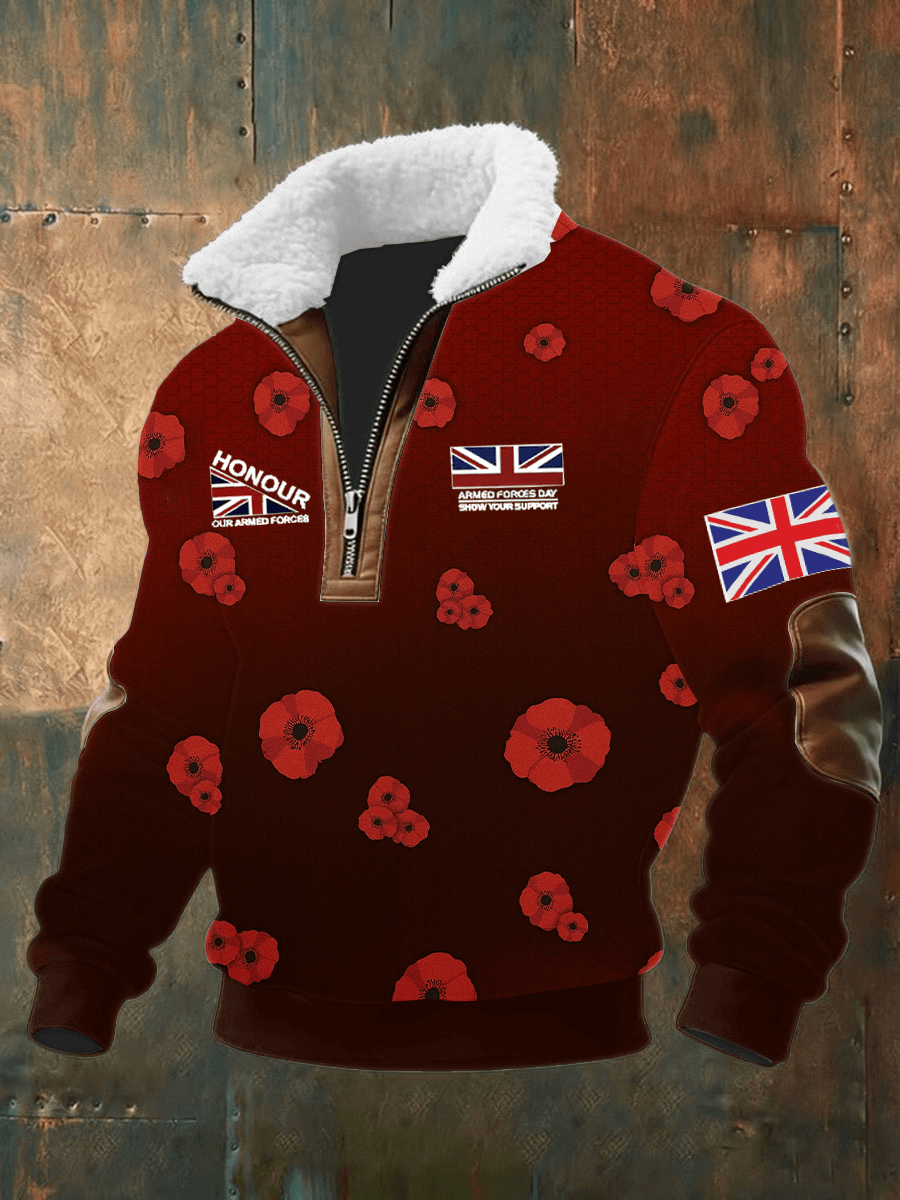 Men's Remembrance Day Lest We Forget Printed Sweatshirt
