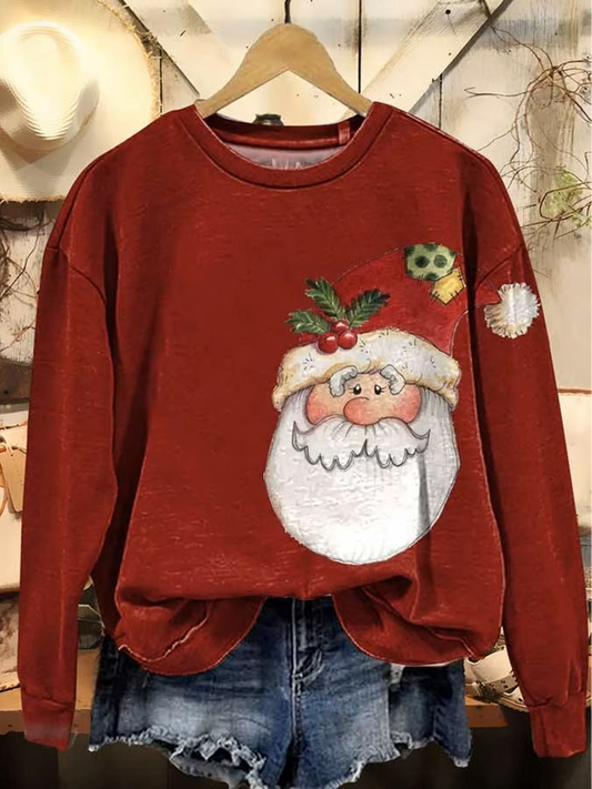 Women's Santa Claus print Regular Sweatshirt