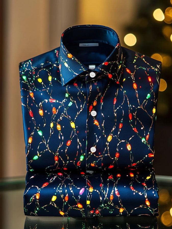 Men's Luxury Christmas Art Business Style Printed CasuaL Shirt