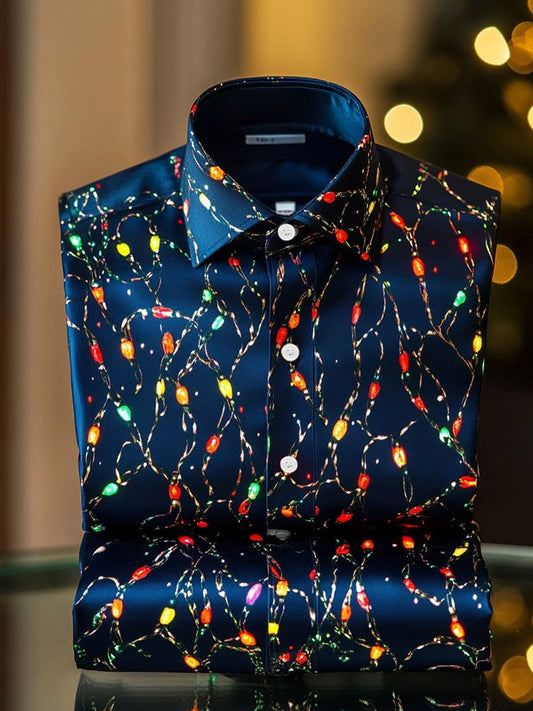 Men's Luxury Christmas Art Business Style Printed CasuaL Shirt