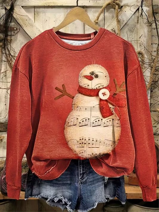 Women's Christmas snowman Regular Sweatshirt