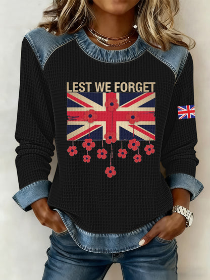 Women's Remembrance Day Print Waffle Sweatshirt